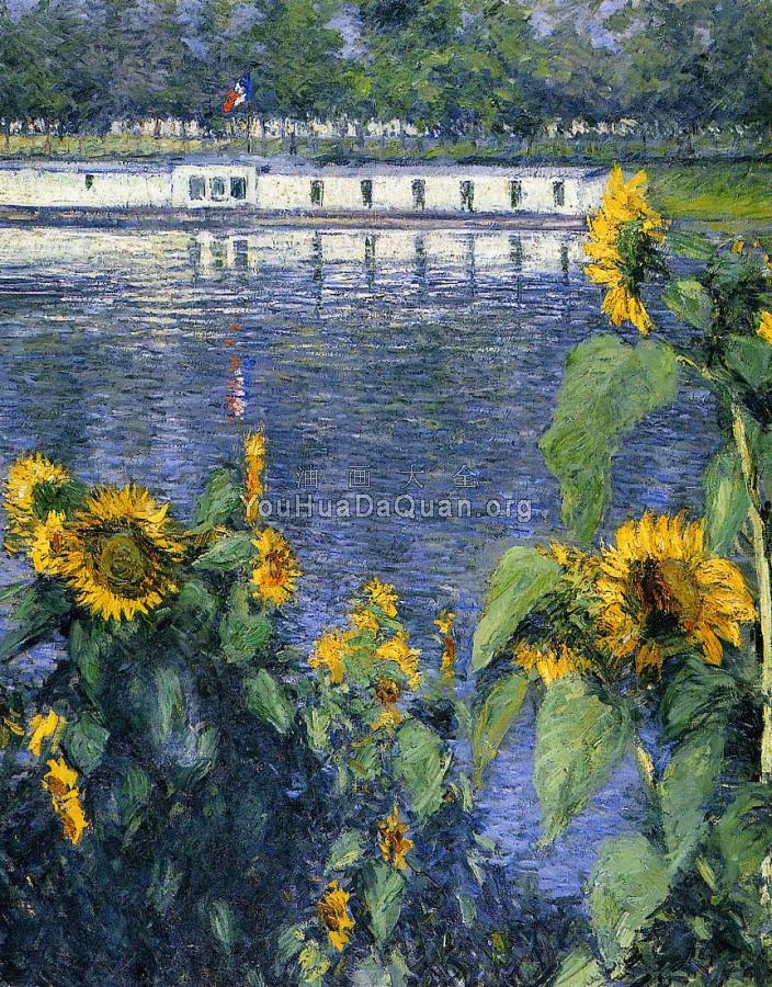 Sunflowers on the Banks of the Seine - 古斯塔夫·卡里伯特
